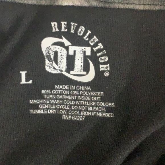 OT Revolution Men's Short Sleeve Black & Tie Dye Camo Hooded T Shirt Size‎ Large - Picture 8 of 8